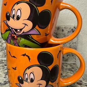Rare Disney Parks Mickey Mouse Vampire Halloween Boo To You Coffee Mug Orange